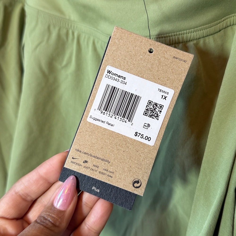Nike Dri-Fit Women’s Golf Skirt Athletic Skort NWT 1X Pocket Alligator Green - Picture 4 of 6